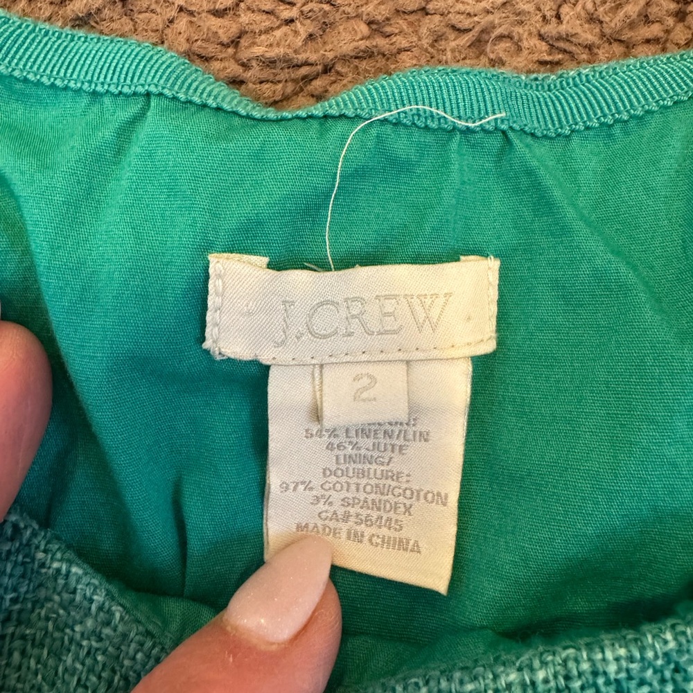 J.Crew Jade JUTE & LINEN Art-to-Wear Natural Woven Attache Sheath Dress 2 $158 - Picture 4 of 9